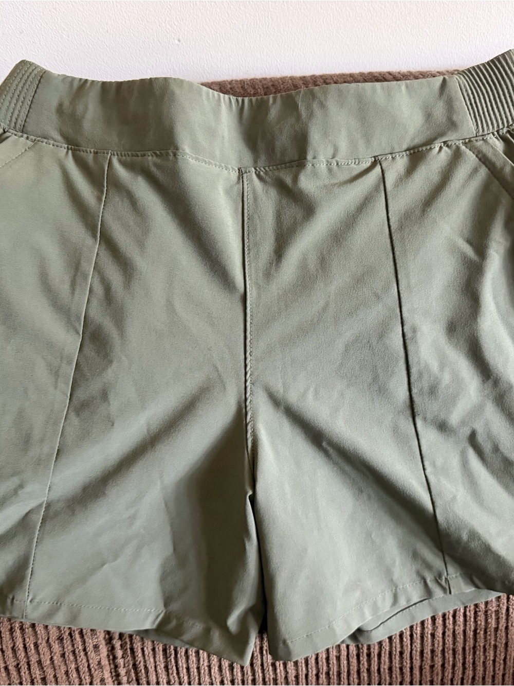 High-Rise Olive Green Pull-On Shorts